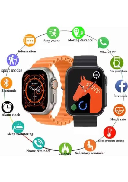 2025 Model Akıllı Saat Kordon Hediyeli Çağrı Cevaplama Uzun Pil Süreli Android Ios Uyumlu