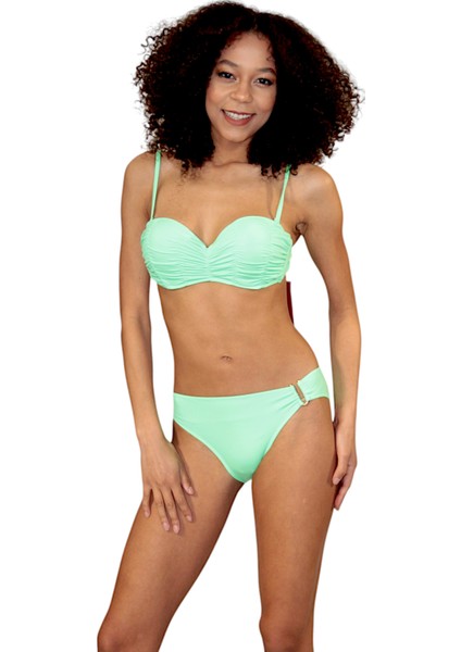 Straplez Dolgulu Kaplı Bikini Takımı