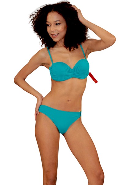 Straplez Dolgulu Kaplı Bikini Takımı