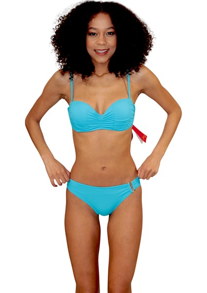 Straplez Dolgulu Kaplı Bikini Takımı