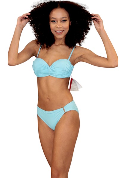 Straplez Dolgulu Kaplı Bikini Takımı