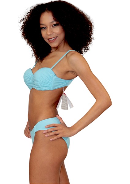 Straplez Dolgulu Kaplı Bikini Takımı