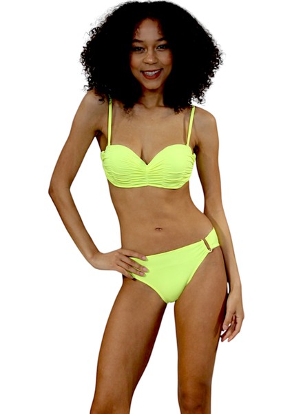 Straplez Dolgulu Kaplı Bikini Takımı