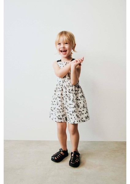 La’ciel Paris Çiçek Desenli Keten Tulum