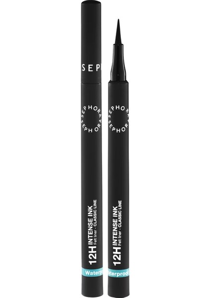 12H İntense Ink Felt Liner Classic Line - Yoğun ve Hassas Keçe Uçlu Eyeliner 08 Bright Coral (1 ml)
