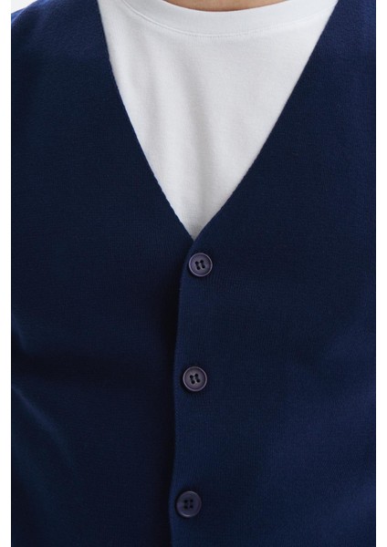 Erkek Slim Fit Basic %100 Pamuk Triko Yelek K9KRO0853