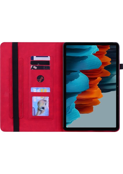 Samsung Galaxy Tab S7 / S8 Için Deri Tablet Kılıfı (Kırmızı) (Yurt Dışından) modelleri
