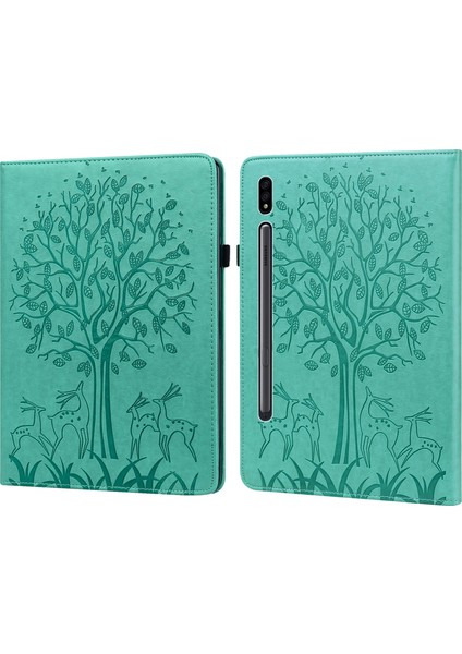 Samsung Galaxy Tab S7 SM-T870 Için Pu Deri Kılıf (Green) (Yurt Dışından)