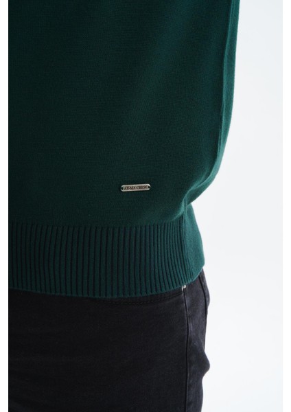 Erkek Slim Fit Likralı Akrilik Kumaş Yarım Yaka Triko Kazak K0KRO0864