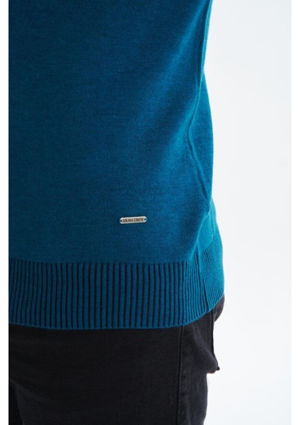 Erkek Slim Fit Likralı Akrilik Kumaş Yarım Yaka Triko Kazak K0KRO0864