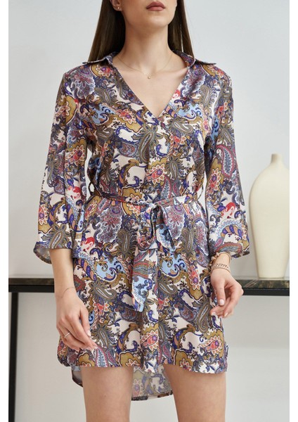 Desenli Gömlek Elbise