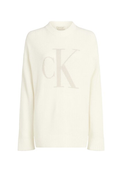 Ck Intarsıa Hıgh Neck Sweater