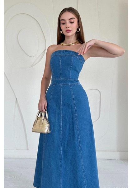 Straplez Maxi Kot Elbise modelleri