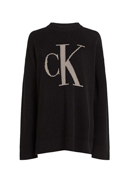 Ck Intarsıa Hıgh Neck Sweater