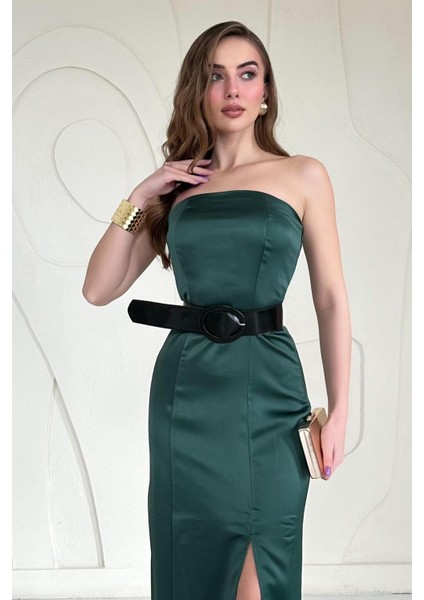 Straplez Saten Elbise fiyatları