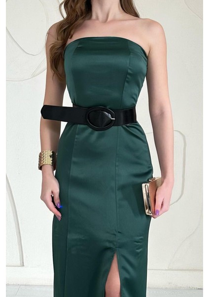 Straplez Saten Elbise modelleri