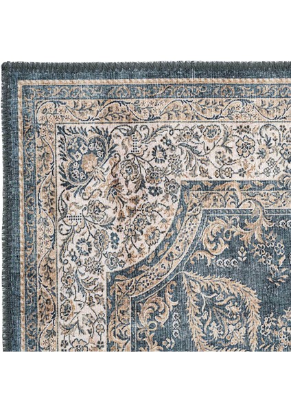 Private Krem Yolluk Etnik Desen Otantik Şönil Halı Yıkanabilir Eskitme Vintage Göbekli Koridor Halı fırsatları