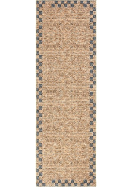 Private Turuncu Yolluk Eskitme Dama Desenli Hol Koridor Halısı Yıkanabilir Vintage Şönil Yolluk Halı