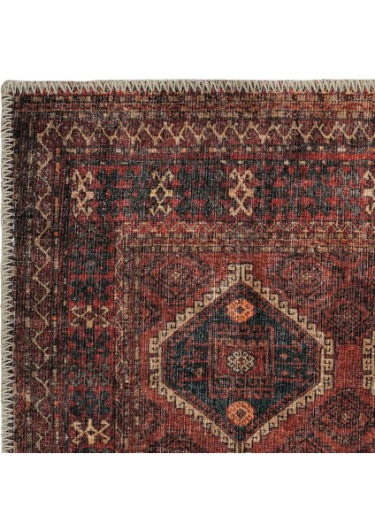 Private Bordo Eskitme Vintage Halı Otantik Etnik Desenli Şönil Yolluk Yıkanabilir Hol Koridor Halısı fırsatları