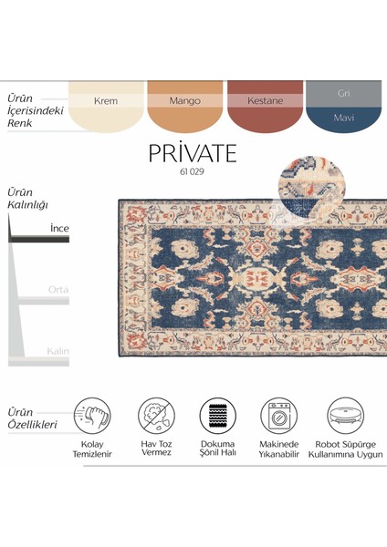Private Krem Eskitme Vintage Halı Etnik Desenli Otantik Şönil Yolluk Yıkanabilir Hol Koridor Halısı fiyatları