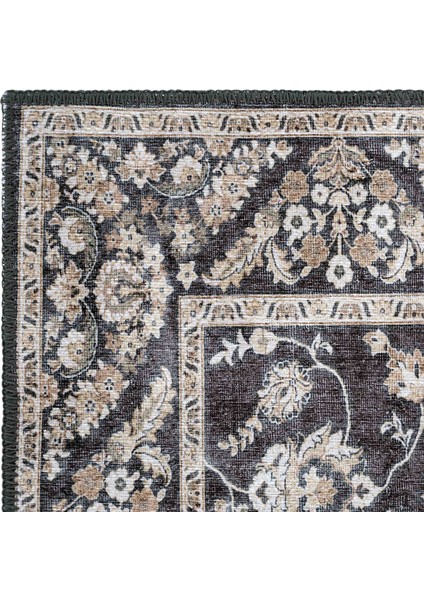 Private Siyah Yolluk Eskitme Göbekli Antre Hol Koridor Halısı Yıkanabilir Vintage Şönil Yolluk Halı fırsatları
