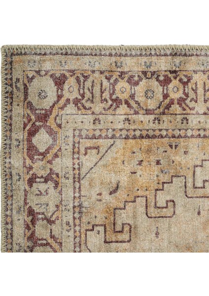 Private Krem Eskitme Vintage Halı Etnik Desenli Otantik Şönil Yolluk Yıkanabilir Hol Koridor Halısı fırsatları
