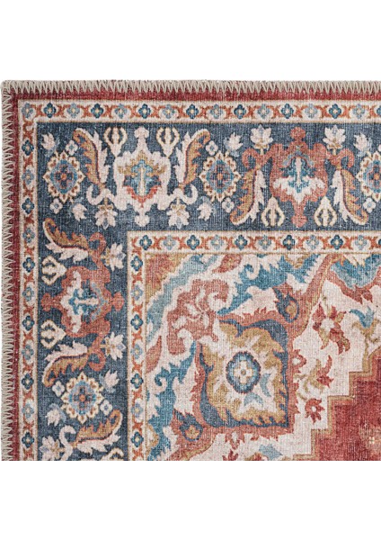 Private Bej Yolluk Etnik Desen Otantik Şönil Halı Yıkanabilir Eskitme Vintage Göbekli Koridor Halısı fırsatları