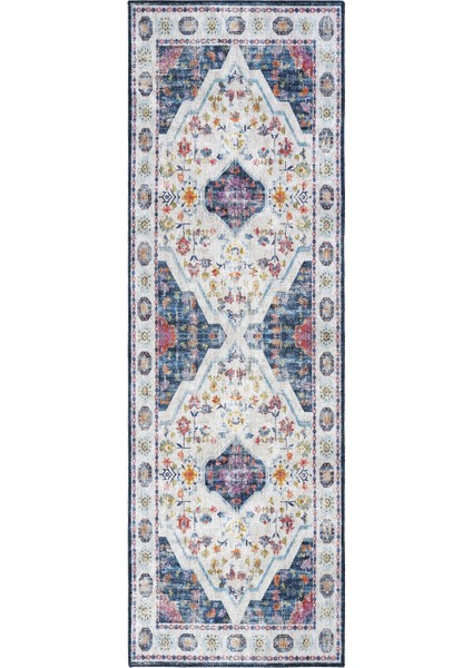 Private Renkli Yolluk Eskitme Otantik Desen Hol Koridor Halısı Yıkanabilir Vintage Şönil Yolluk Halı