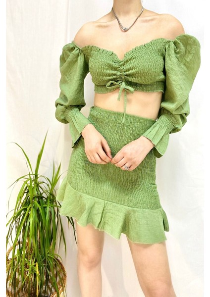 Gipeli Bluz ve Etek Takım