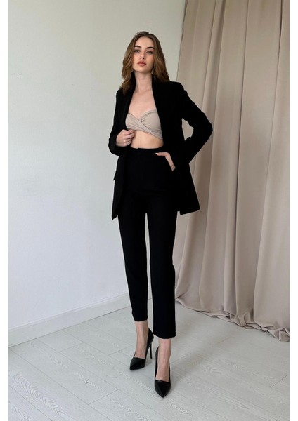 Fit Ceket ve Pantolon Takım - Siyah