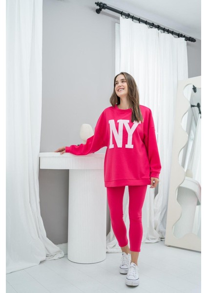 Ny Baskılı Oysho Takım - Fuşya