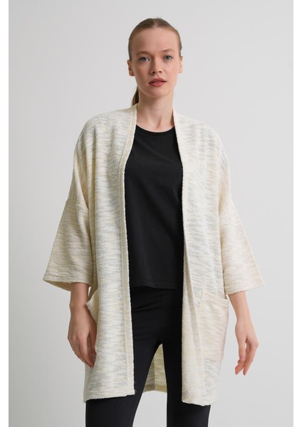 Alexandergardı Cep Detaylı Desenli Midi Boy Kadın Hırka