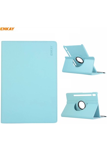Samsung Galaxy Tab Için Enkay Pu Deri Akıllı Kılıf S7 11.0 (Light Blue) (Yurt Dışından)