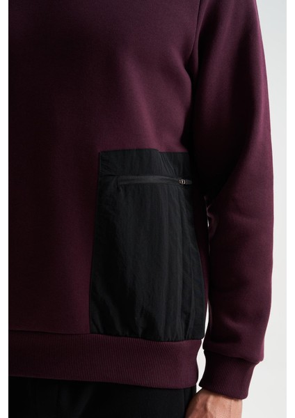 Erkek Regular Fit 3 İplik Şardonlu Yandan Tek Fermuar Cepli Bisiklet Yaka Sweatshirt K28124602101 fırsatları