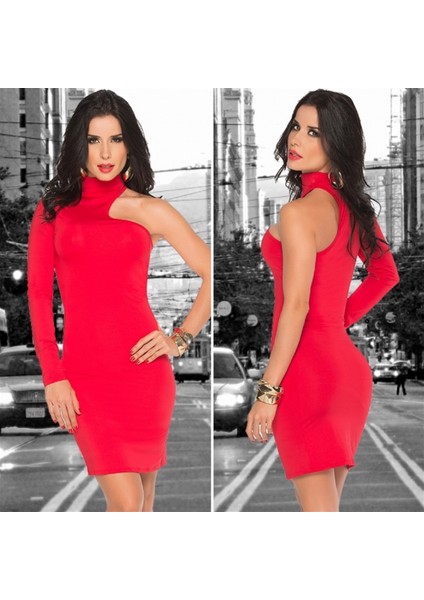 B101061 Asimetrik Mini Elbise indirimleri