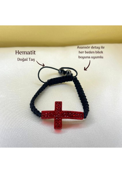 Hac Detaylı Kristal Taş Bileklik Hematit Detaylı Asansör Bileklik fiyatları
