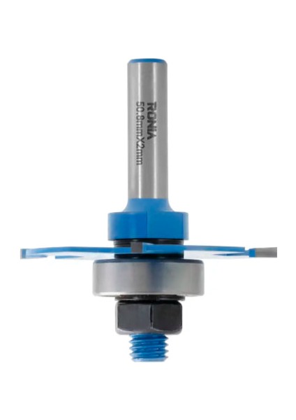 Ahşap Freze Bıçağı 03B-50802008 Dört Kanatlı Rulmanlı Yivli Kanal Açma Freze Ucu Sap 8 mm