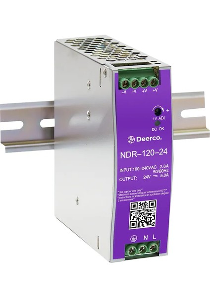 NDR-120-24 Güç Kaynagı 120 W 24 Vdc 5A