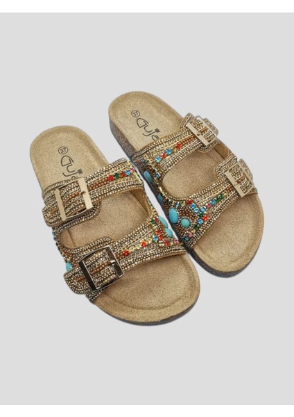 25Y102-5 Kadın Taşlı Terlik Camel fırsatları