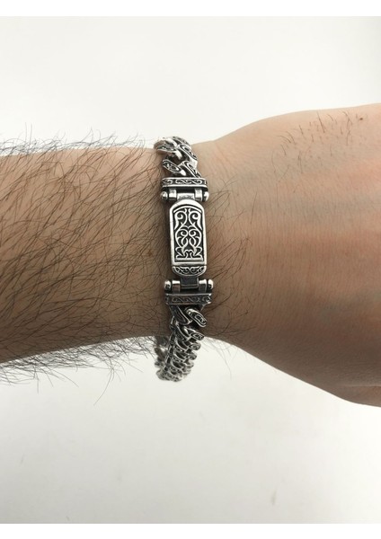 925 Ayar Gümüş El Işi Gurmet Erkek Bileklik modelleri