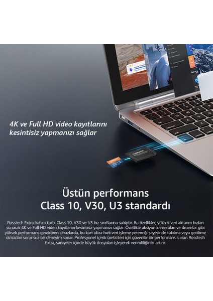 Extra 128GB Micro Sdxc V30 Uhs-3 C10 100MB/SN + Adaptörlü Hafıza Kartı
