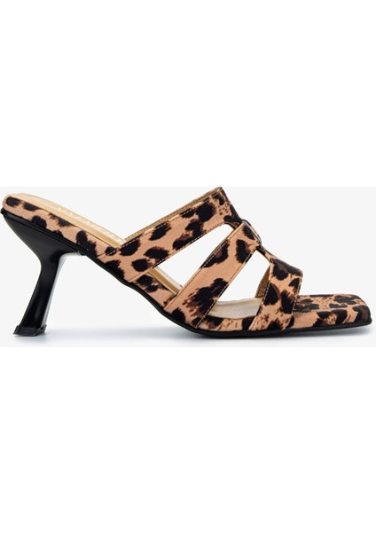 Kadın Vegan Leopar Topuklu Terlik 1063 23420 Bn Trlk Y25 Leopar
