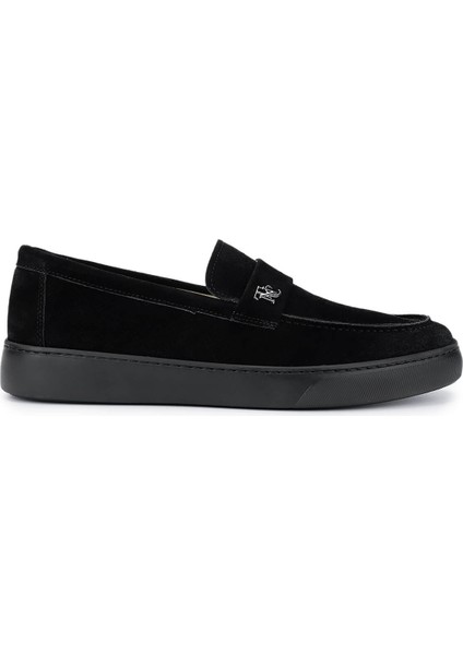 Erkek Siyah Süet Loafer Ayakkabı 1100 B349-18 Erk Ayk Y25 Sıyah Suet