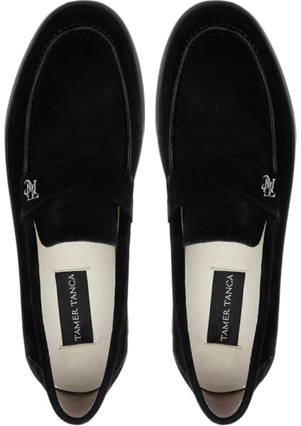 Erkek Siyah Süet Loafer Ayakkabı 1100 B349-18 Erk Ayk Y25 Sıyah Suet