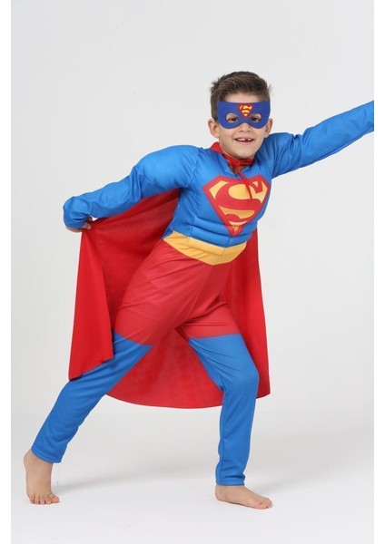 Gala Erkek Çocuk Kaslı Superman Kostümü