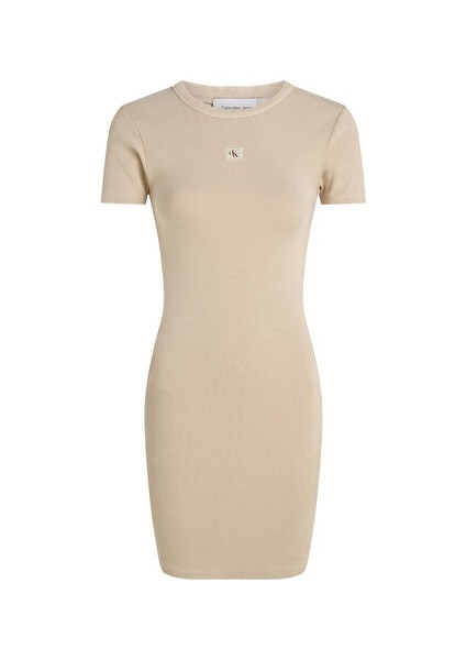 Washed Woven Label Rıb Dress fırsatları