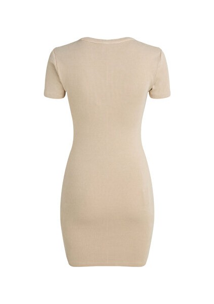 Washed Woven Label Rıb Dress indirimleri