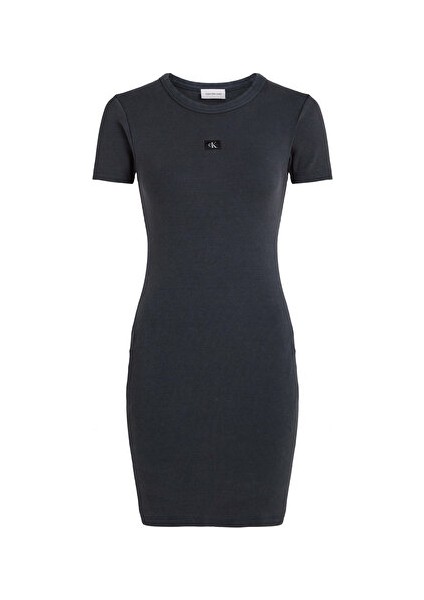 Washed Woven Label Rıb Dress fırsatları