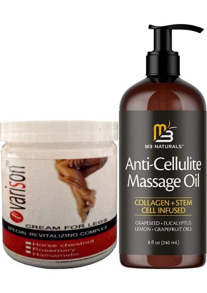 200 ml Varislere Son Kremi + Anti Sellülit Masaj Yağı Seülitlere Karşı 240 ml Masaj Yağı