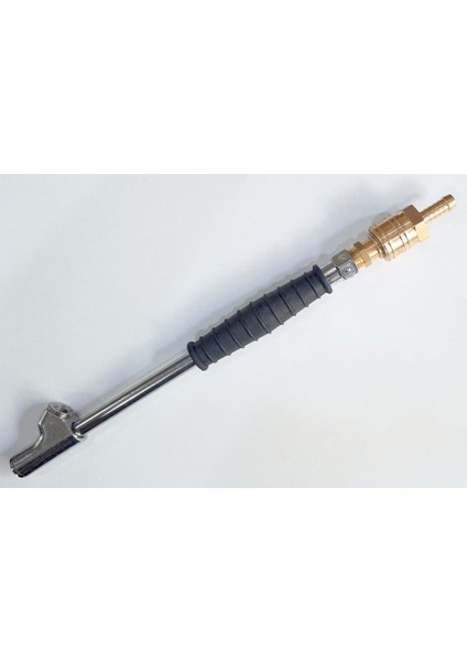 Lastik Hava Basma Jakı Uzun Metal Krom Gövde Şipşak (Quick Kaplin) Nipel ve Gövde Set 3 Parça